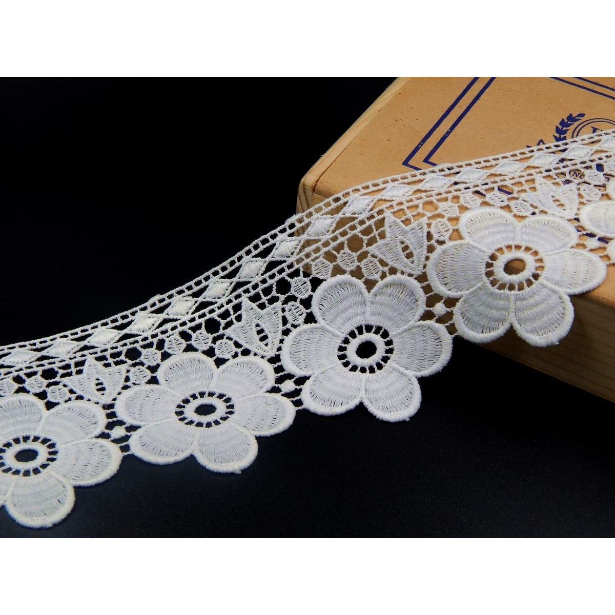 Orient Lace Craft White Lace And Border Material (7 Cm) Qty 5 Mtr,Used As Trims,Borders,Embroidery Lace,Applique,Fabric Lace,Sewing Supplies,Cotton Lace Work,Dupatta Lace Bridal,Diy.