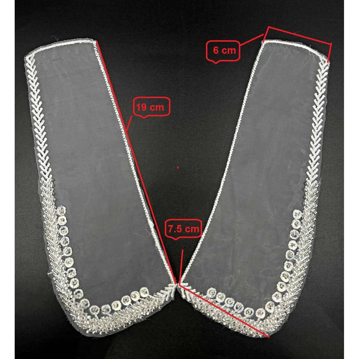 Hand Beaded White,Vintage,Peter Pan Collar | Material For Lace Jewelry,Suits,Shirts,Dresses Qty 1 Pair,Designer Patch,Applique,Sewing Supplies,French Collar Work,Diy Art & Craft