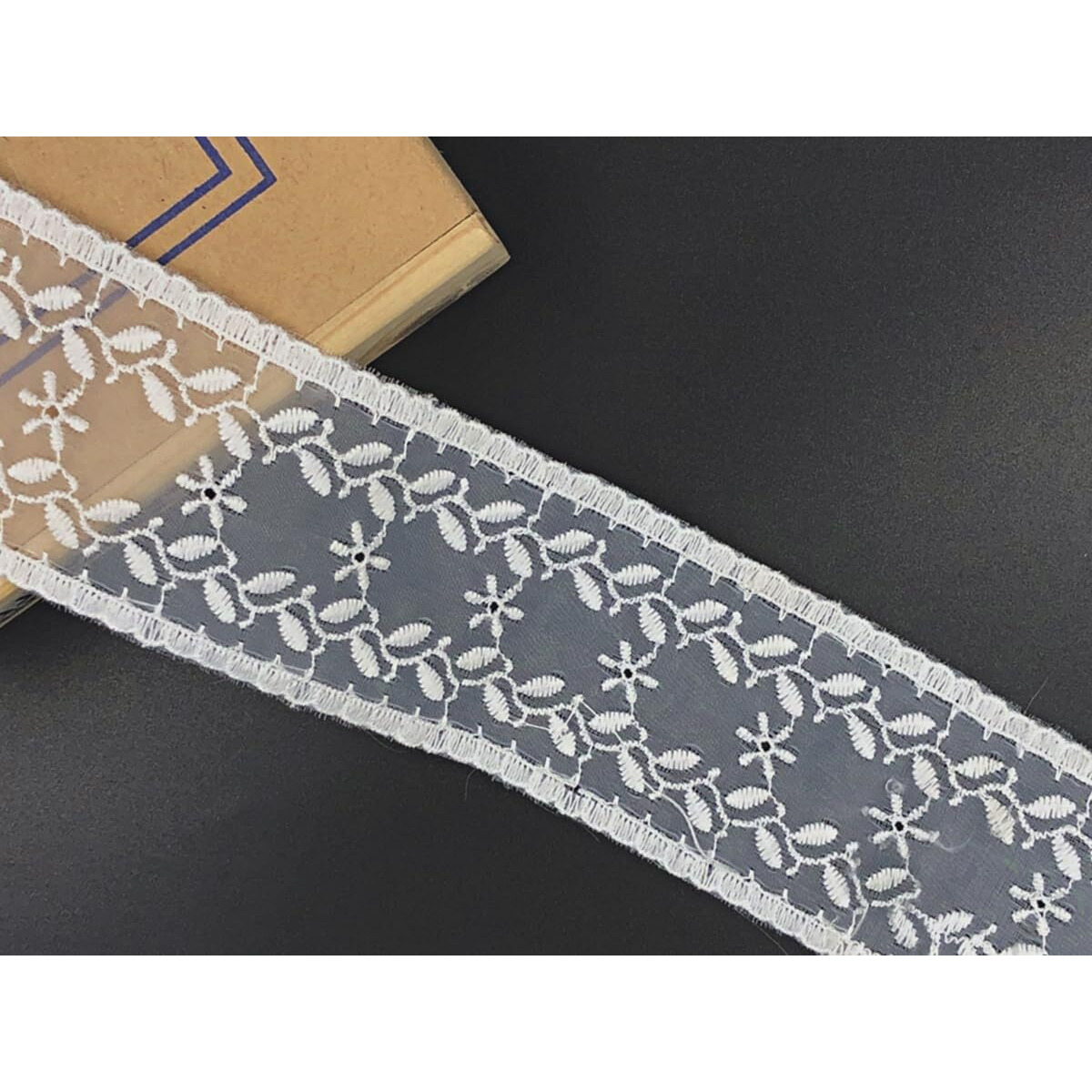 Orient Lace Craft White Organza Lace And Border Material For Suits,Saree(5.5 Cm)Qty 10 Yards,Used As Trims,Embroidery Lace,Applique,Fabric Lace,Sewing Supplies,Cotton Lace Work,Dupatta Lacebridal,Diy.