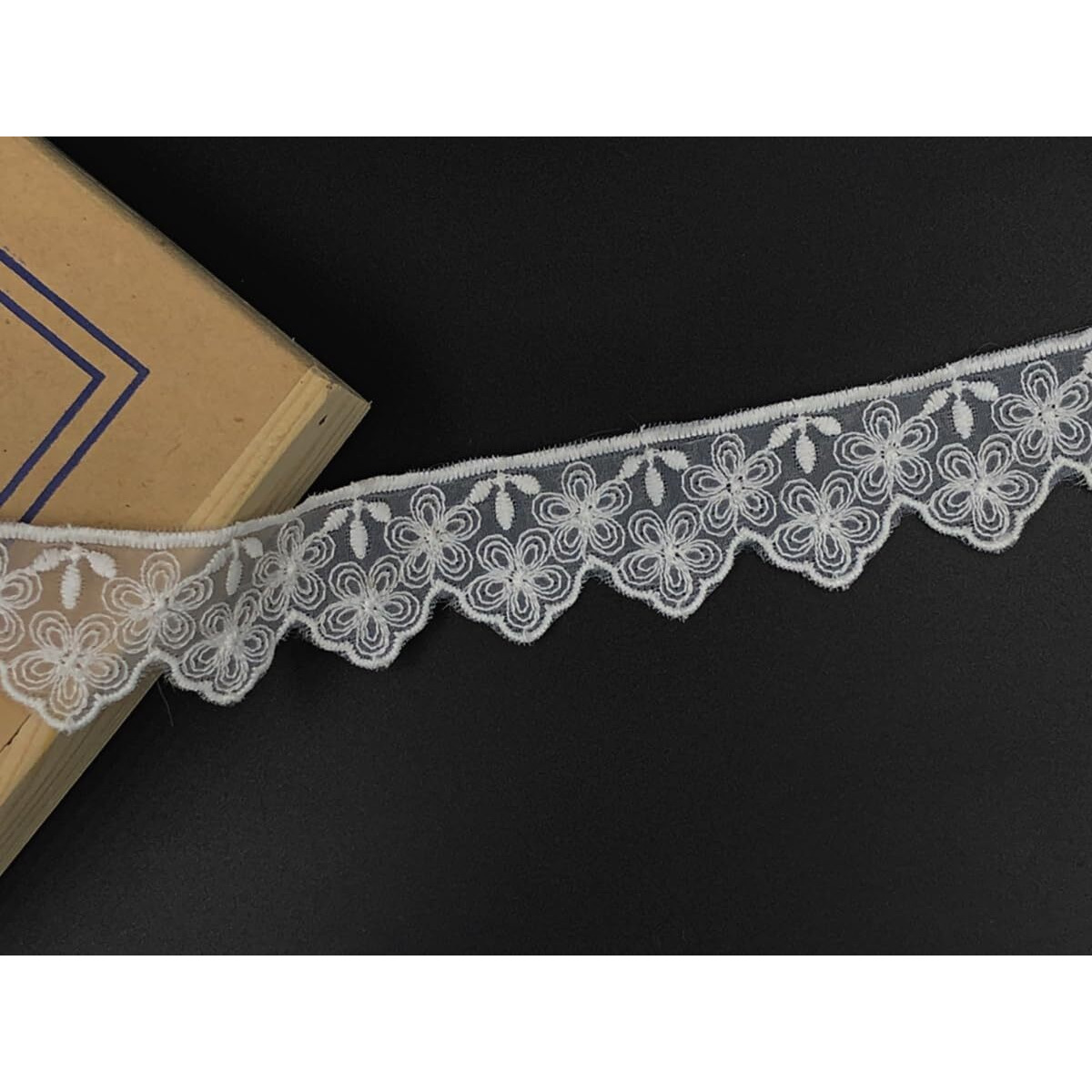 Orient Lace Craft White Organza Lace And Border Material For Suits,Saree(3.5 Cm) Qty 10 Yards,Used As Trims,Embroidery Lace,Applique,Sewing Supplies,Cotton Lace Work,Dupatta Lacebridal,Diy.