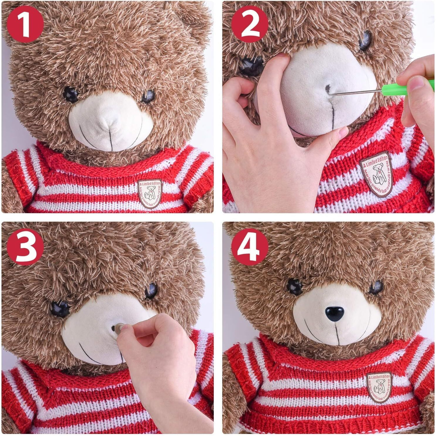 Alfa Mart 566Pcs Safety Eyes And Noses For Amigurumi, Stuffed Crochet Eyes With Washers, Craft Doll Eyes And Nose For Teddy Bear Crochet Toy Stuffed Doll And Plush Animal Gifts Washers Crochet