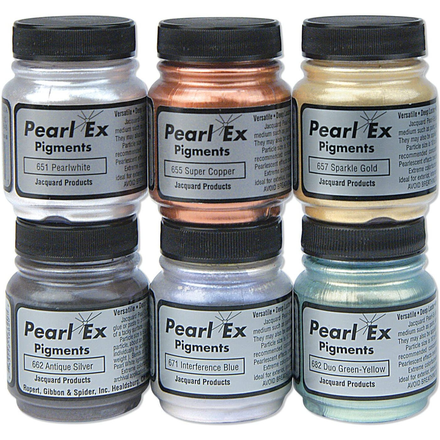 Jacquard Pearl Ex Powdered Pigments - The Most Versatile Product (Pearl Ex 6-Color Set)
