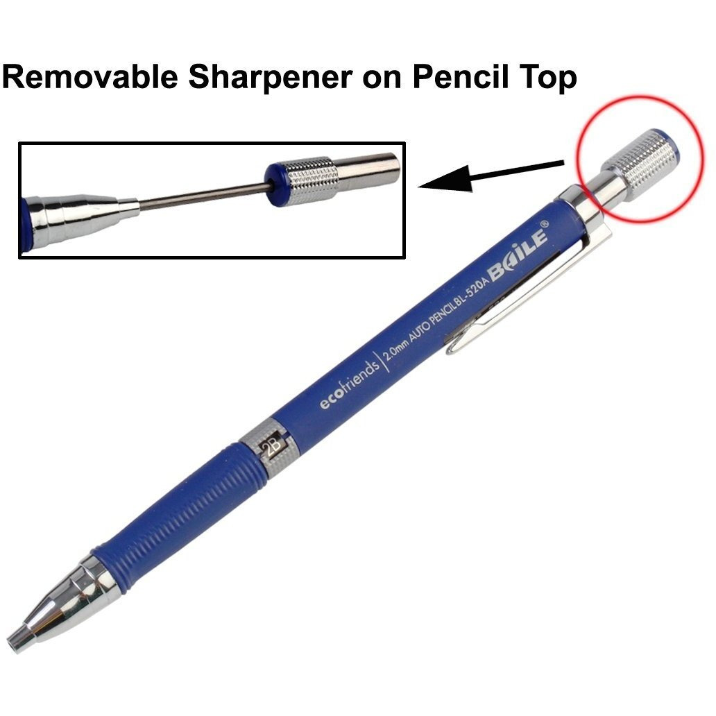 Kabeer Art 2.0Mm Mechanical Auto Pencil And Lead Box 5 Leads Body Color Blue
