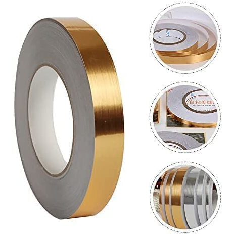 Bhoolu&Goolu Tile Gap Dcor Tape For Floor And Wall - Gold - (1 Cm X 50 M) - 1 Roll/Pack