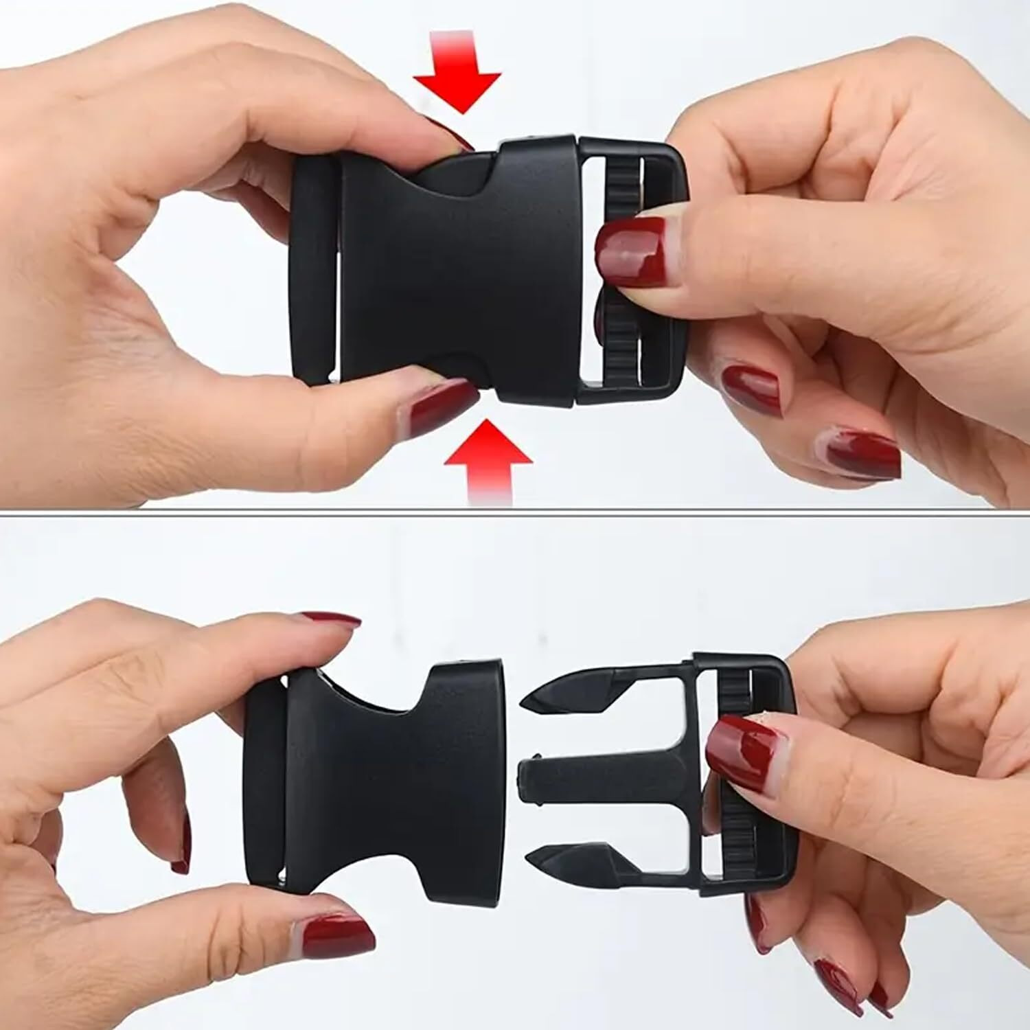 Aakriti Heavy Duty Quick Release Buckles Single Adjustable Clips Snaps For Nylon Strap Backpack Fanny Pack Webbing Belt Dog Collars Sturdy (For 1.5 Inch Strap, 10 Pcs)
