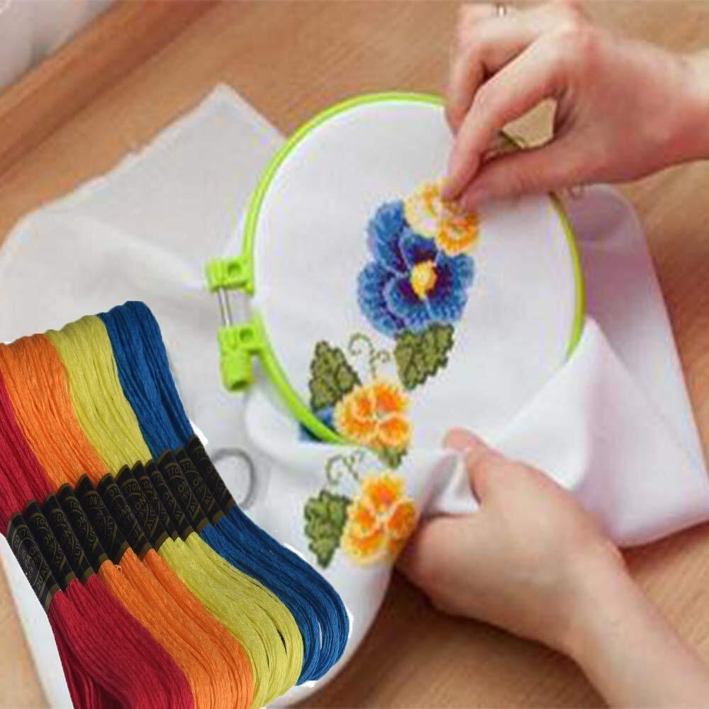 Padmashri Rainbow Embroidery Floss Skeins Friendship Bracelets Floss Embroidery Thread Cross Stitch Floss, Mixed Colour Thread For Diy Craft Work (50Pcs Embroidery Thread)