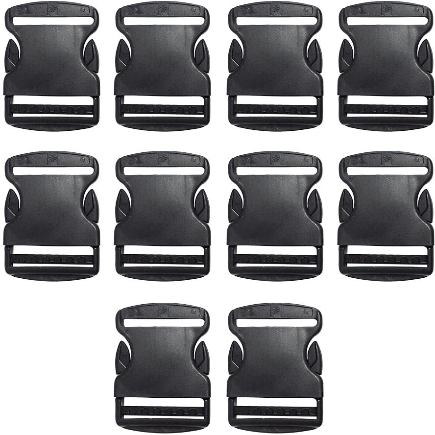 Aakriti Heavy Duty Quick Release Buckles Single Adjustable Clips Snaps For Nylon Strap Backpack Fanny Pack Webbing Belt Dog Collars Sturdy (For 1 Inch Strap, 10 Pcs)
