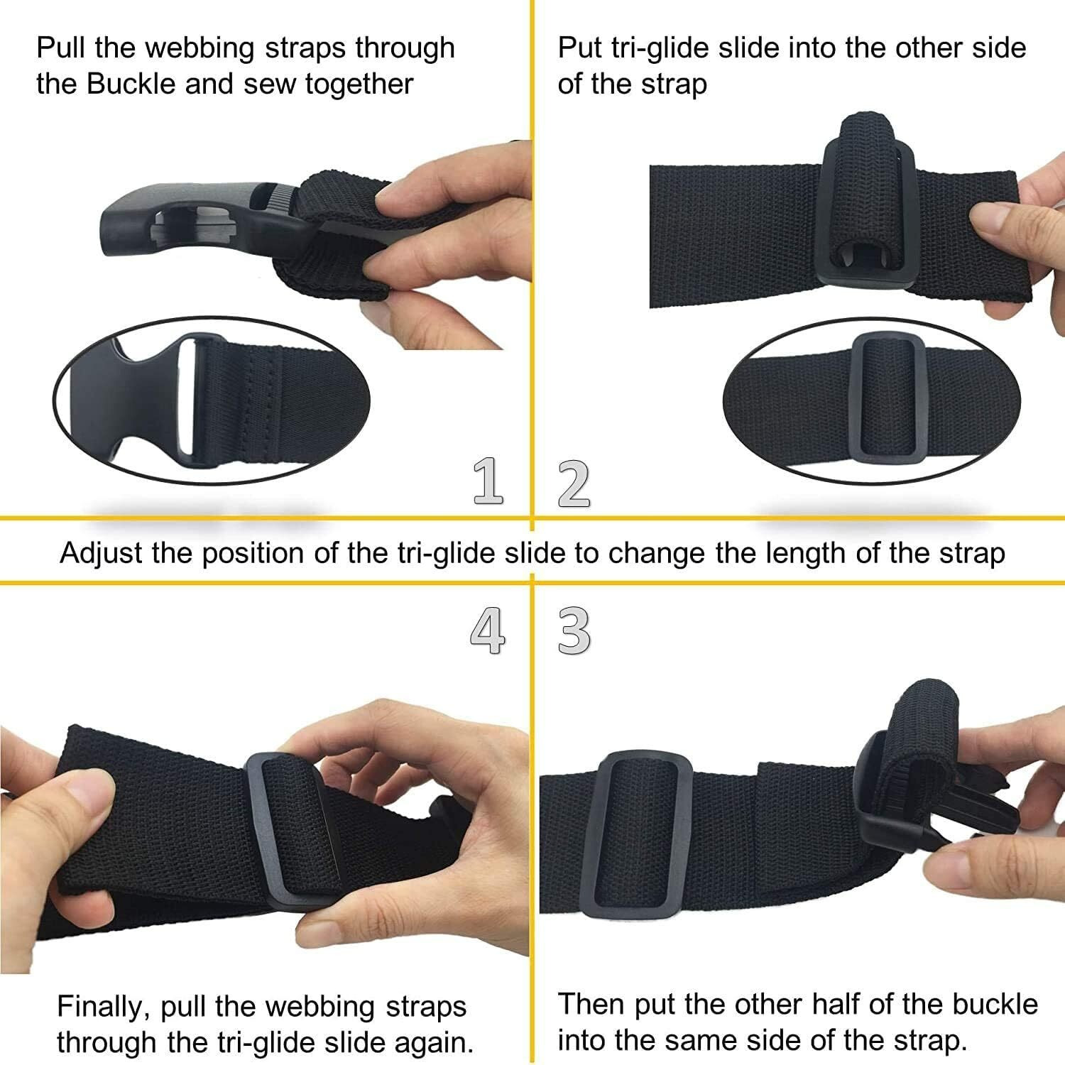 Aakriti Heavy Duty Quick Release Buckles Single Adjustable Clips Snaps For Nylon Strap Backpack Fanny Pack Webbing Belt Dog Collars Sturdy (For 1 Inch Strap, 10 Pcs)