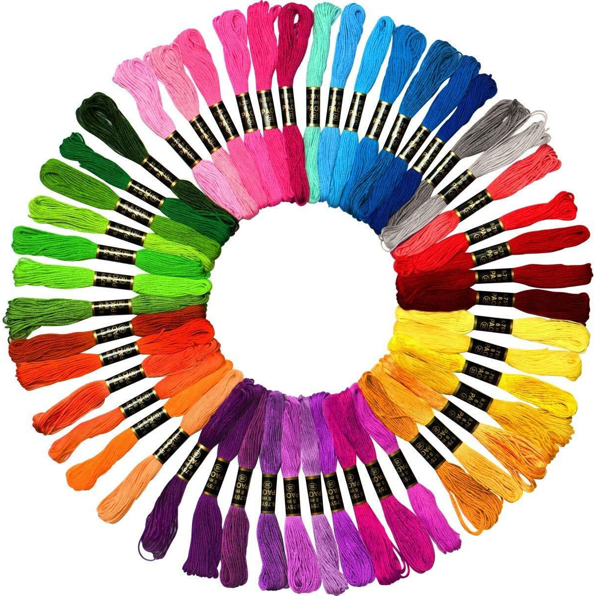 Padmashri Rainbow Embroidery Floss Skeins  25Pcs Mixed Colour Cotton Threads For Diy Crafting, Friendship Bracelets, Cross Stitch, Sewing, And Embroidery Projects