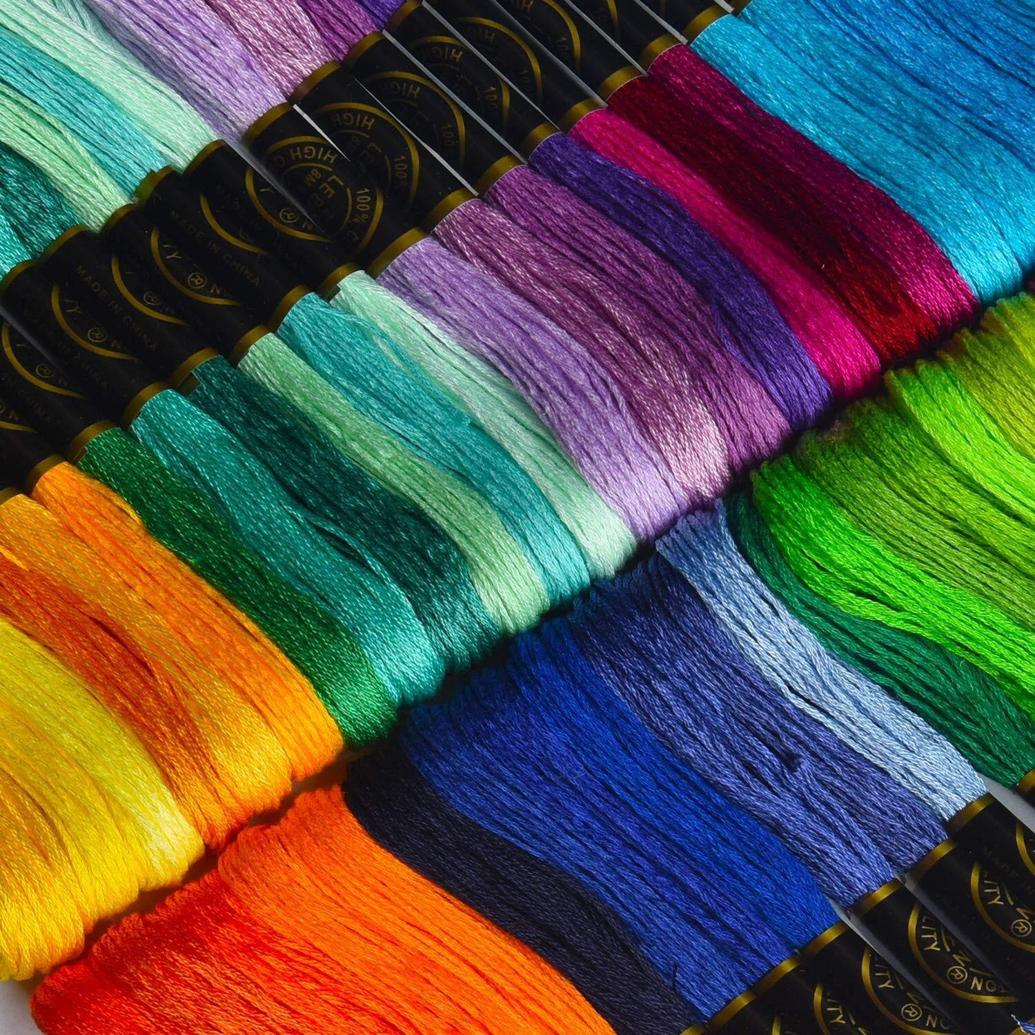 Padmashri Rainbow Embroidery Floss Skeins  25Pcs Mixed Colour Cotton Threads For Diy Crafting, Friendship Bracelets, Cross Stitch, Sewing, And Embroidery Projects