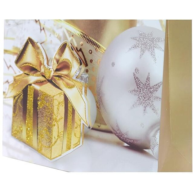 Soldtrue 3D Multi Design Merry Christmas Tote Gift Paper Bag For Christmas Snack Clothing Present Box Packaging Xmas Gifts Party Bag (Set Of 4)