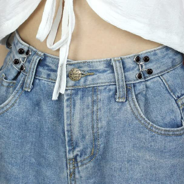 Qkari Jean Button Pins, Adjustable Jean Button, Detachable Jean Button Pin, No Sewing Required, Perfect Fit Instant Jean Button(Black Brick)