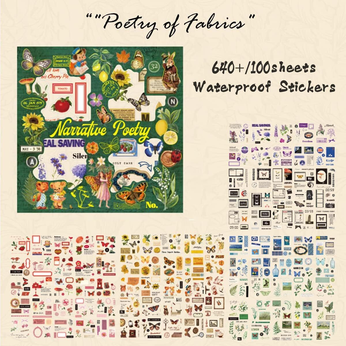 510 Pcs/100 Sheets Stickers For Scrapbooking Stickers, Bullet Journal Stickers, Scrapbooking Stickers For Junk Journal Stickers, Scrapbook Journaling, Bullet Journal Diy Etc