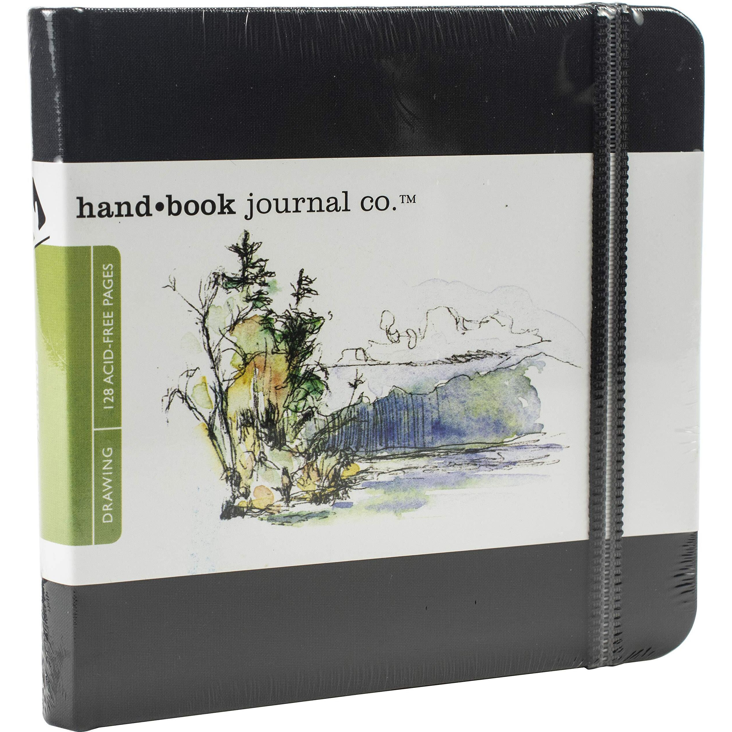 Global Art Materials 721331 5-1/2-Inch By 5-1/2-Inch Drawing Book, The Square In Ivory Black