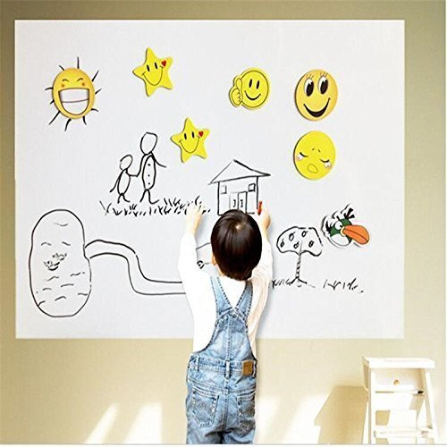 House Of Quirk White Board Vinyl Wall Sticker Removable Decal Chalkboard (45 X 200 Cm)
