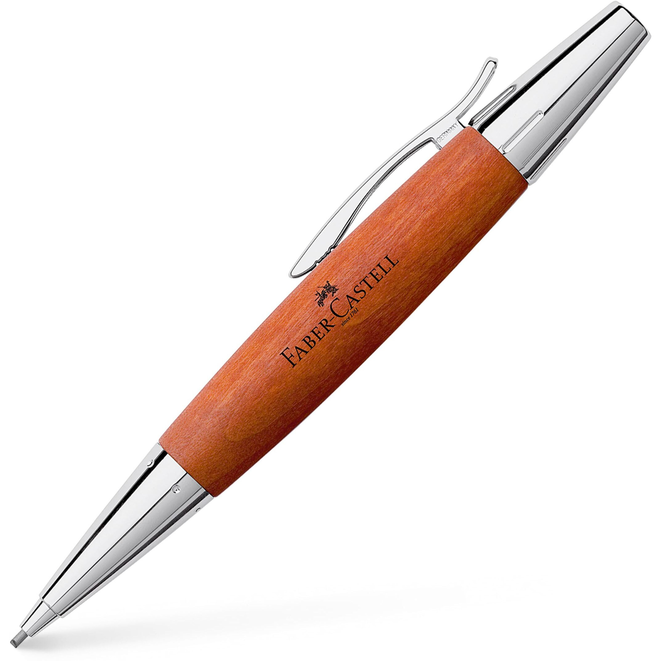 Faber-Castell E-Motion Brown Wood/Chrome Pencil