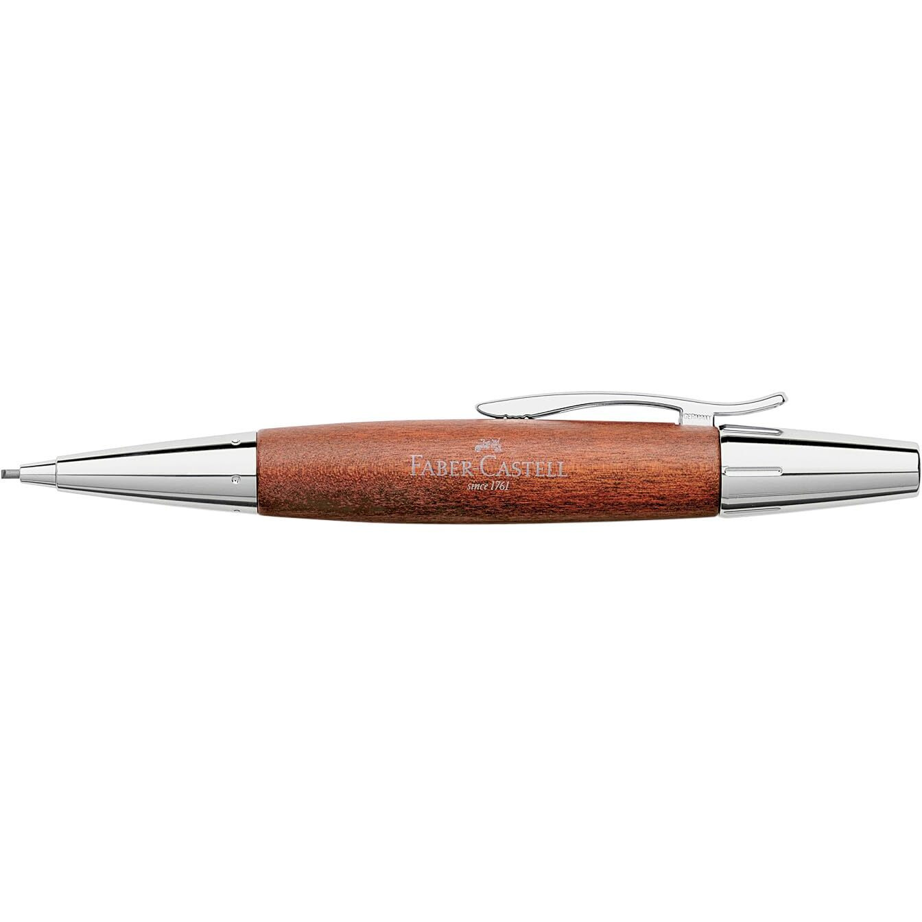 Faber-Castell E-Motion Brown Wood/Chrome Pencil