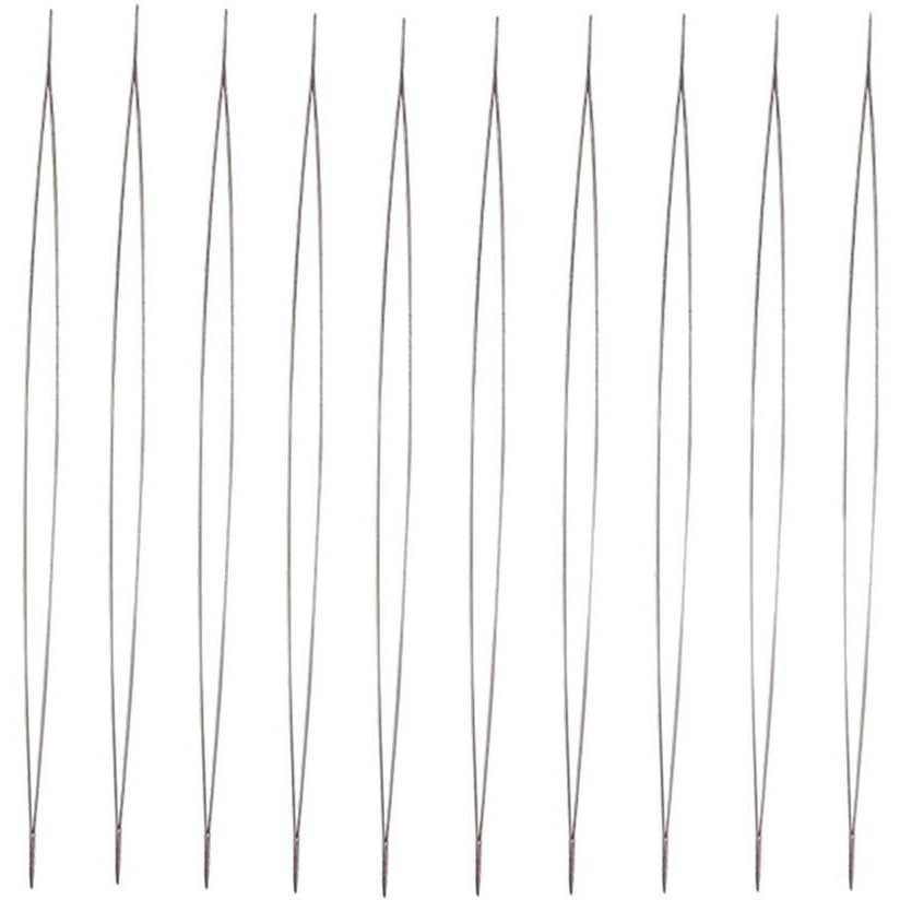 Rosenice 10Pcs Thread Sewing Needles Opening Big Eye Bead Needle Diy Hand Tool Stainless Steel Large Big Eye Collapsible Embroidery Beading Needles