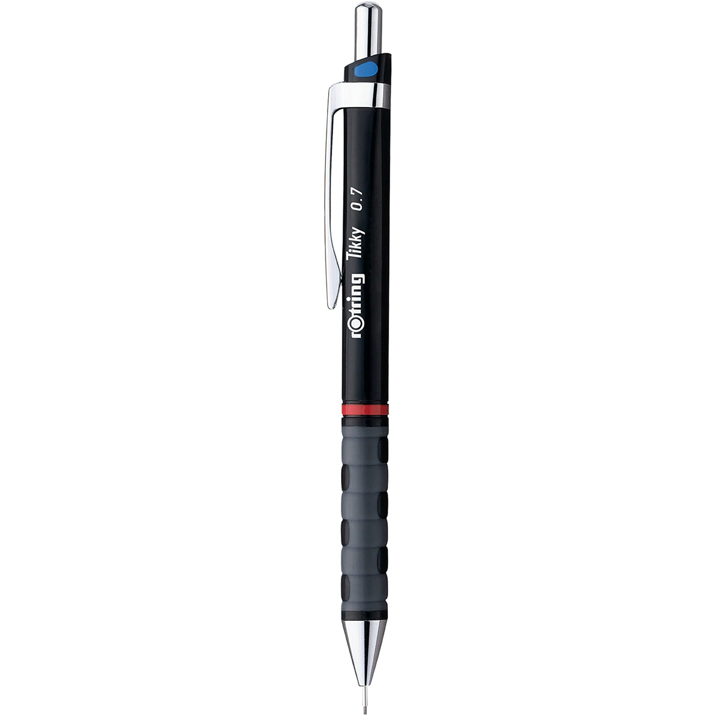Rotring Tikky Black Barrel 0.70Mm Mechanical Pencil, Spare Leads And Eraser