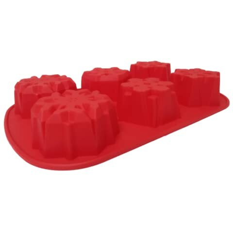 Bakers Pardise Christmas Snowflakes Silicone Molds, 6 Cavity Cake Moulds Desserts Molds For Making Soap Candle Candy Muffins Chocolates Cake Decoration Mould Size 28 X 18 X 4 Cm (Pack Of 1)