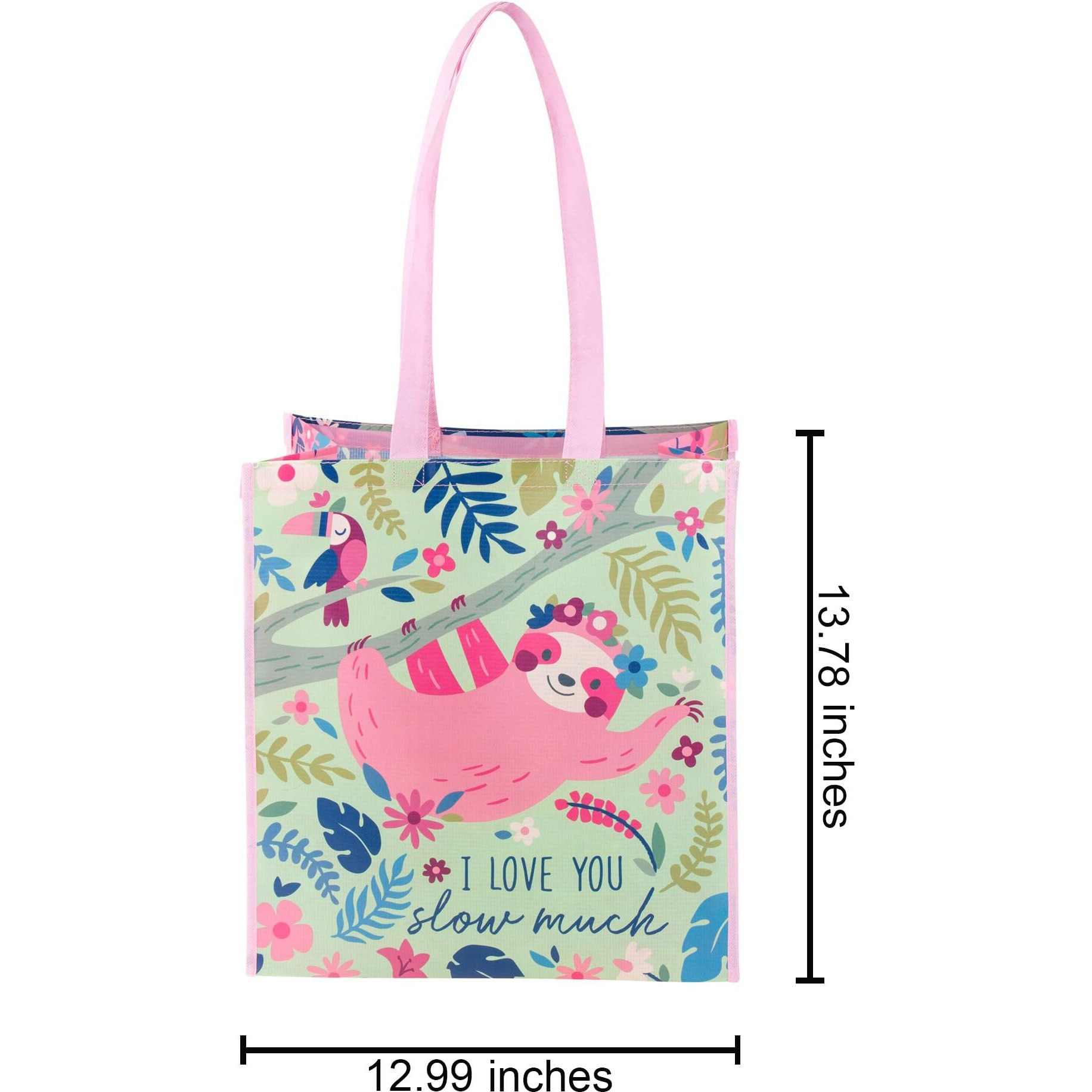 Stephen Joseph Large Recycled Stylish Gift Bags Sloth Featured With Lightweight, Easy To Carry Anywhere, Great Gift To Your Loved One With Double-Sided Designs Bag