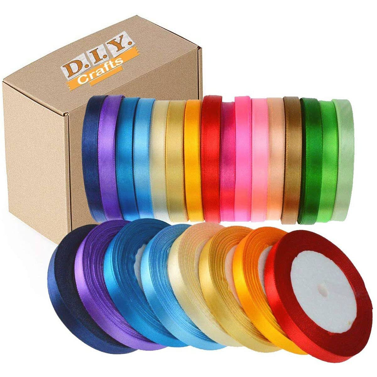 Diy Crafts 24, 40 Mtr, Polyester Ribbon For Floral Arrangement, Bouquet, Artwork Projects No Fading Woven Ribbon 1 Inches Face Solid Satin Ribbon Roll 1+Mtr Lenth Each Lot Rom Color 4(24, 40 Mtr)