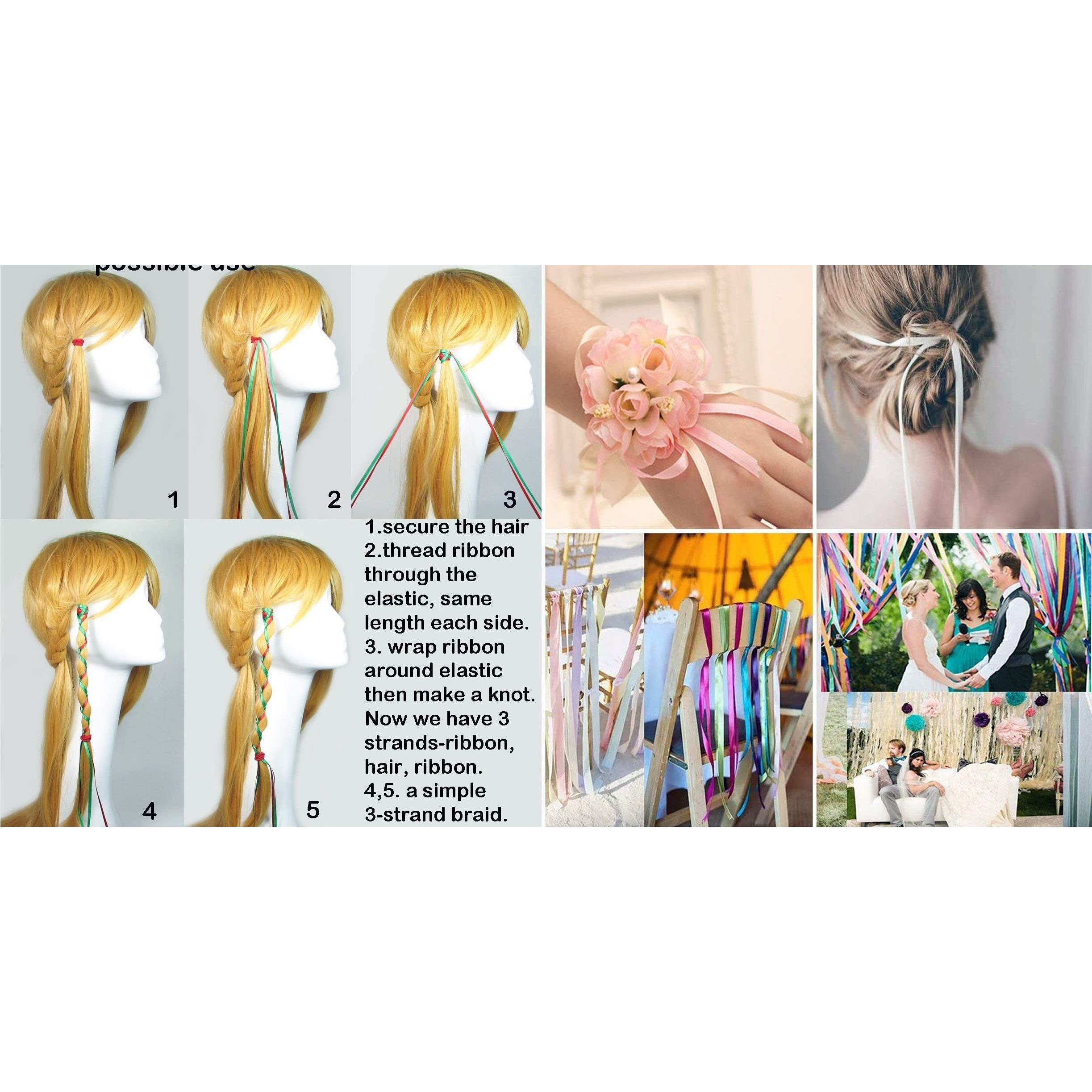 Diy Crafts Random Color Set  1, 10 Mtr, Polyester Ribbon For Floral Arrangement, Bouquet, & Big Artwork Projects No Fading Woven Ribbon Mix Sizes Mix Col (Random Color Set  1, 10 Mtr)