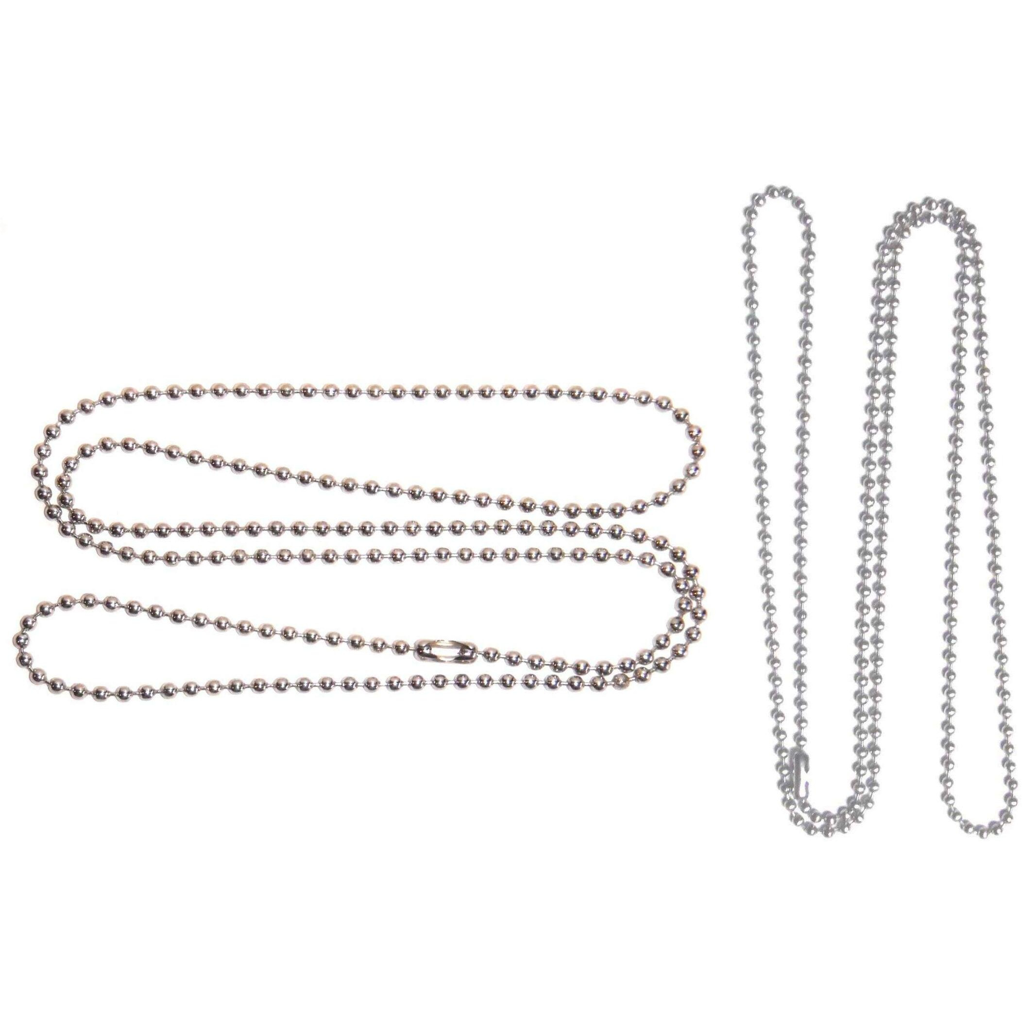 Diy Crafts Design No  6, Pack Of 50 Pcs, Nickel Plated Ball Chain Necklace 2.4Mm Bead Size Adjustable Antiqued Metal Bead Steel Chain Match(Design No  6, Pack Of 50 Pcs)