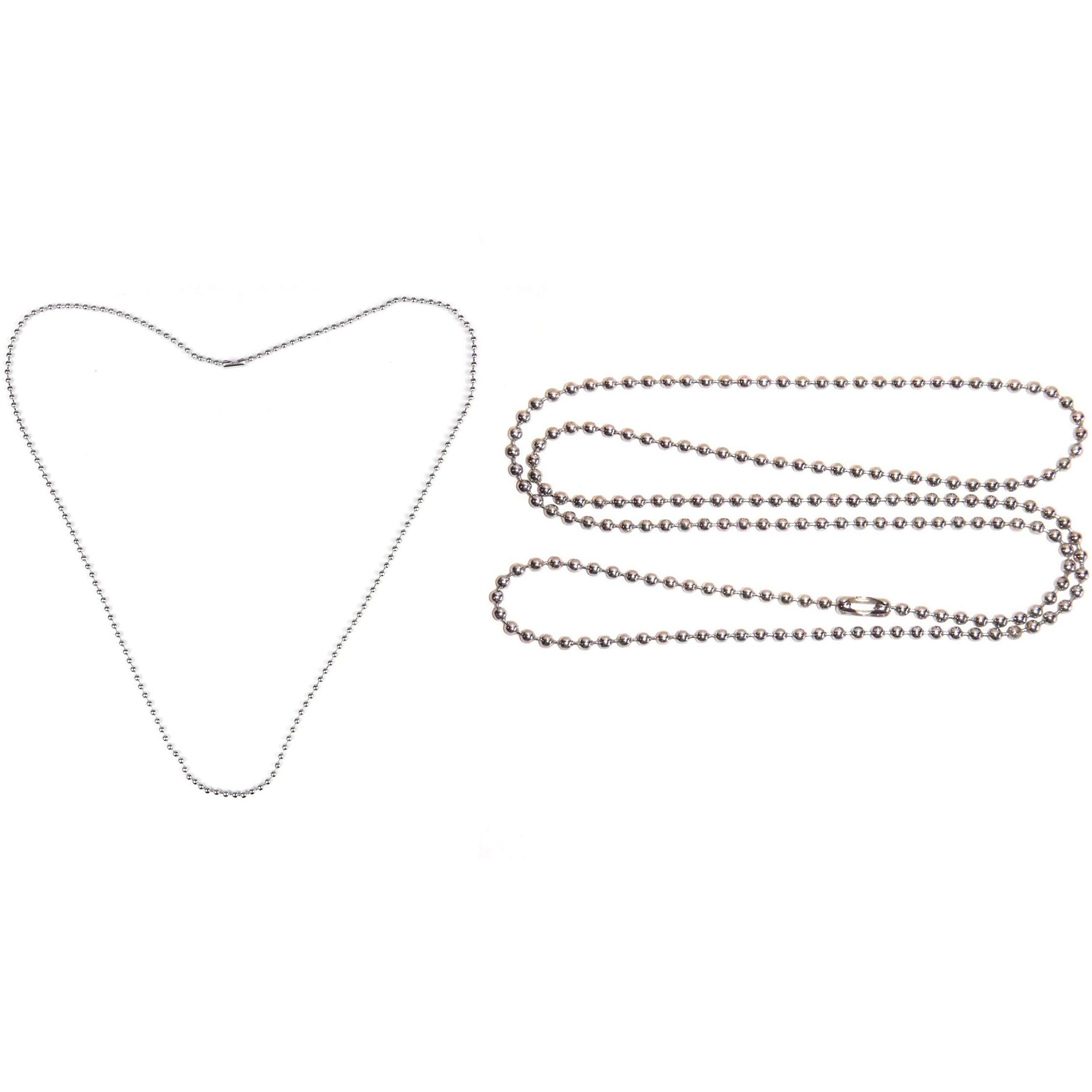 Diy Crafts Design No  6, Pack Of 50 Pcs, Nickel Plated Ball Chain Necklace 2.4Mm Bead Size Adjustable Antiqued Metal Bead Steel Chain Match(Design No  6, Pack Of 50 Pcs)