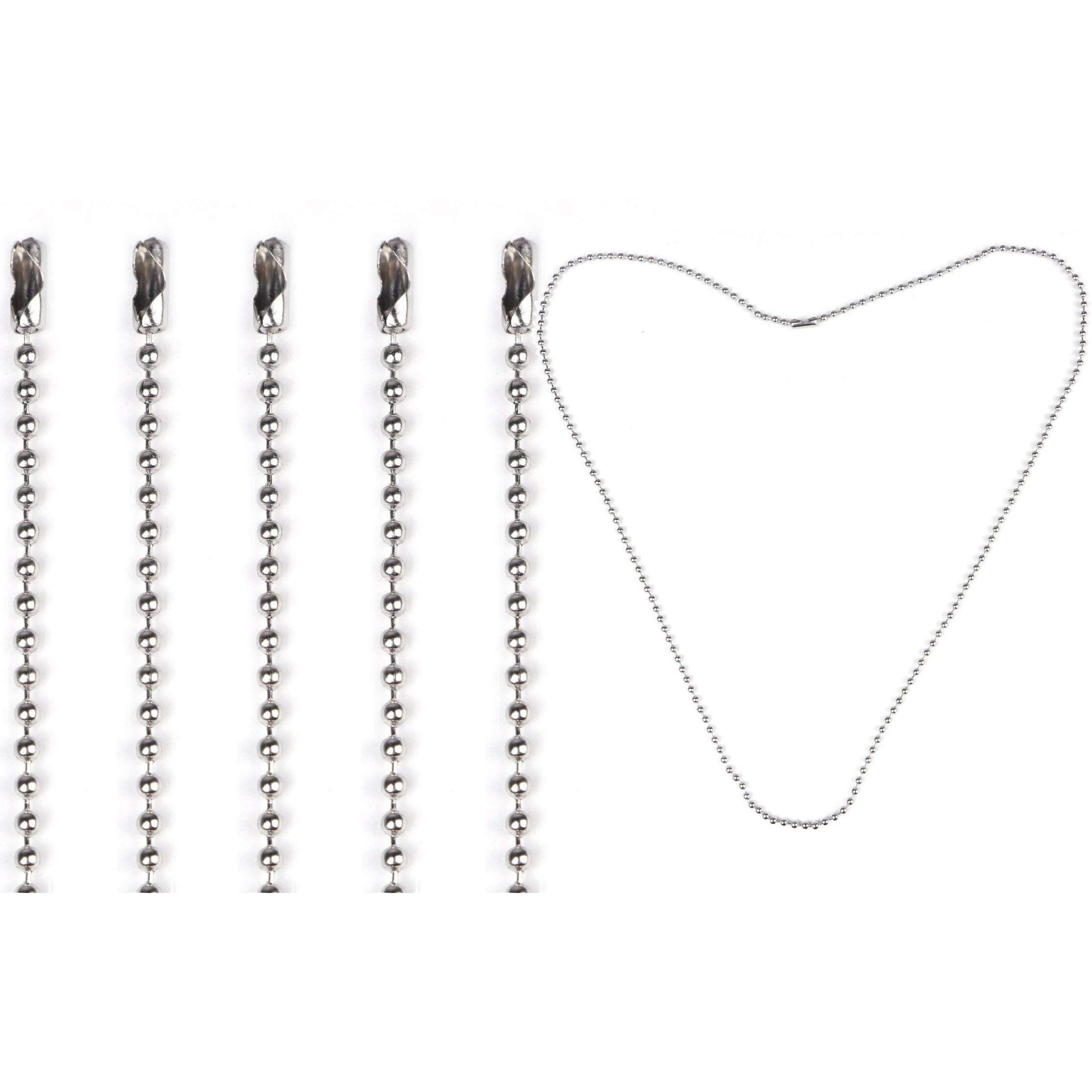 Diy Crafts Design No  6, Pack Of 50 Pcs, Nickel Plated Ball Chain Necklace 2.4Mm Bead Size Adjustable Antiqued Metal Bead Steel Chain Match(Design No  6, Pack Of 50 Pcs)