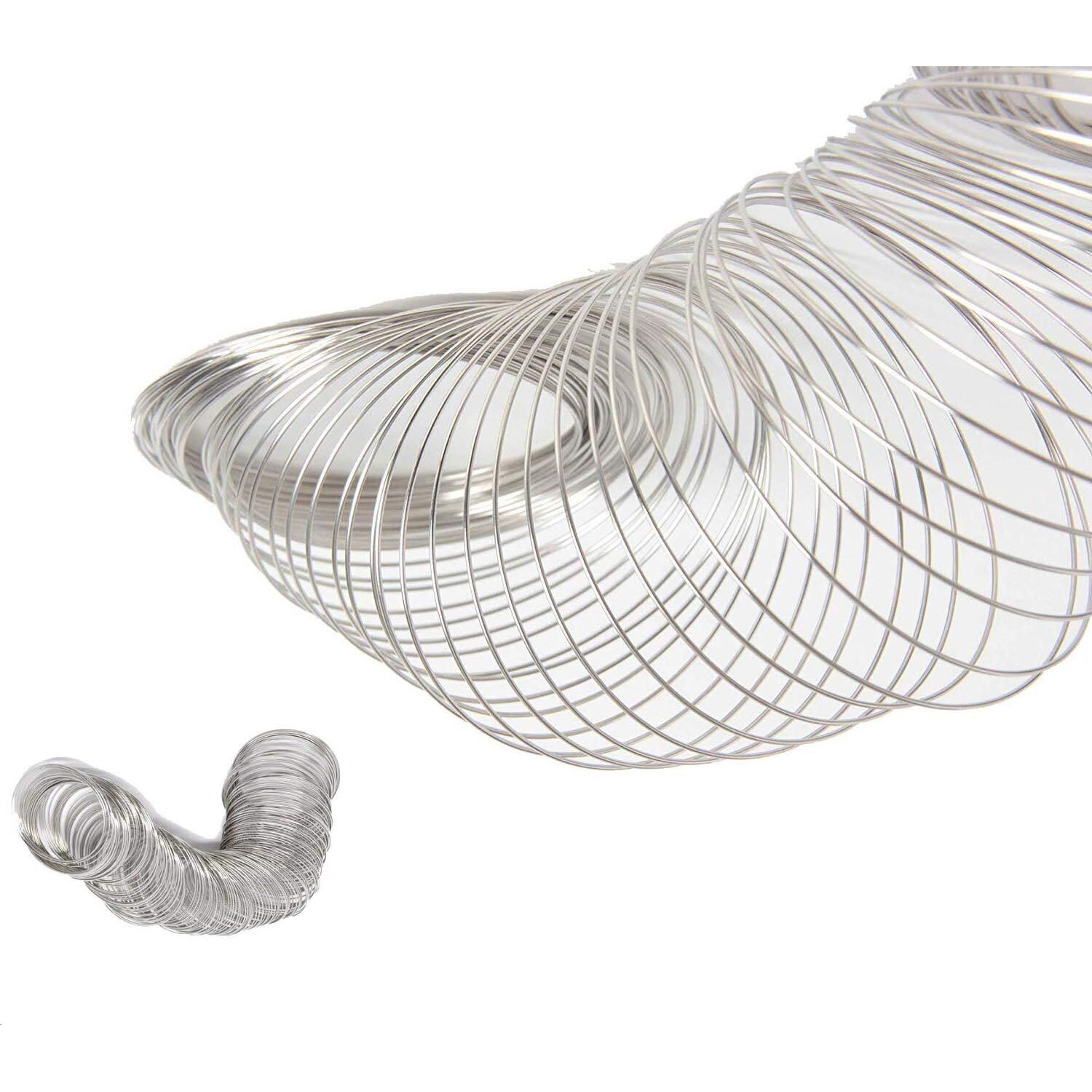 Diy Crafts Design  No 4, Pack Of 400 Pcs, Jewelry Wire, Silvertone Memory Beading Wire Bracelet Rigid Steel For Wire Wrap (Pack O(Design  No 4, Pack Of 400 Pcs)