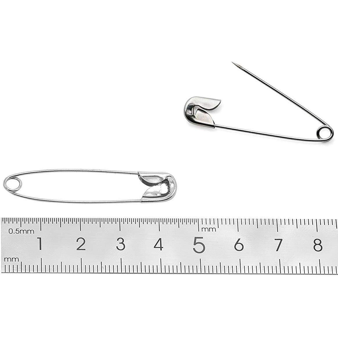 Diy Crafts Safety Pins Nickel Finish Clothing Pins Garment, Rust-Resistant Nickel Plated Steel Set- Sewing Accessories Kit For Baby Clothing, Crafts & Arts (54Mm, Pack Of 120 Pcs)