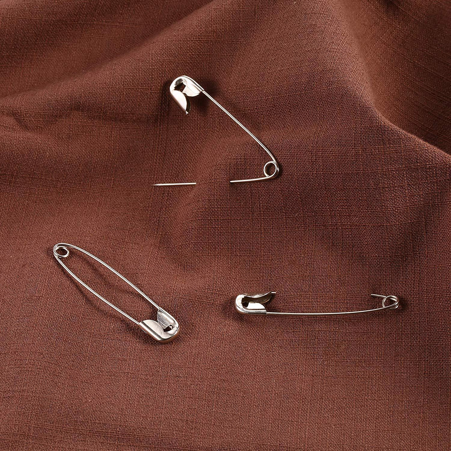 Diy Crafts Safety Pins Nickel Finish Clothing Pins Garment, Rust-Resistant Nickel Plated Steel Set- Sewing Accessories Kit For Baby Clothing, Crafts & Arts (54Mm, Pack Of 120 Pcs)