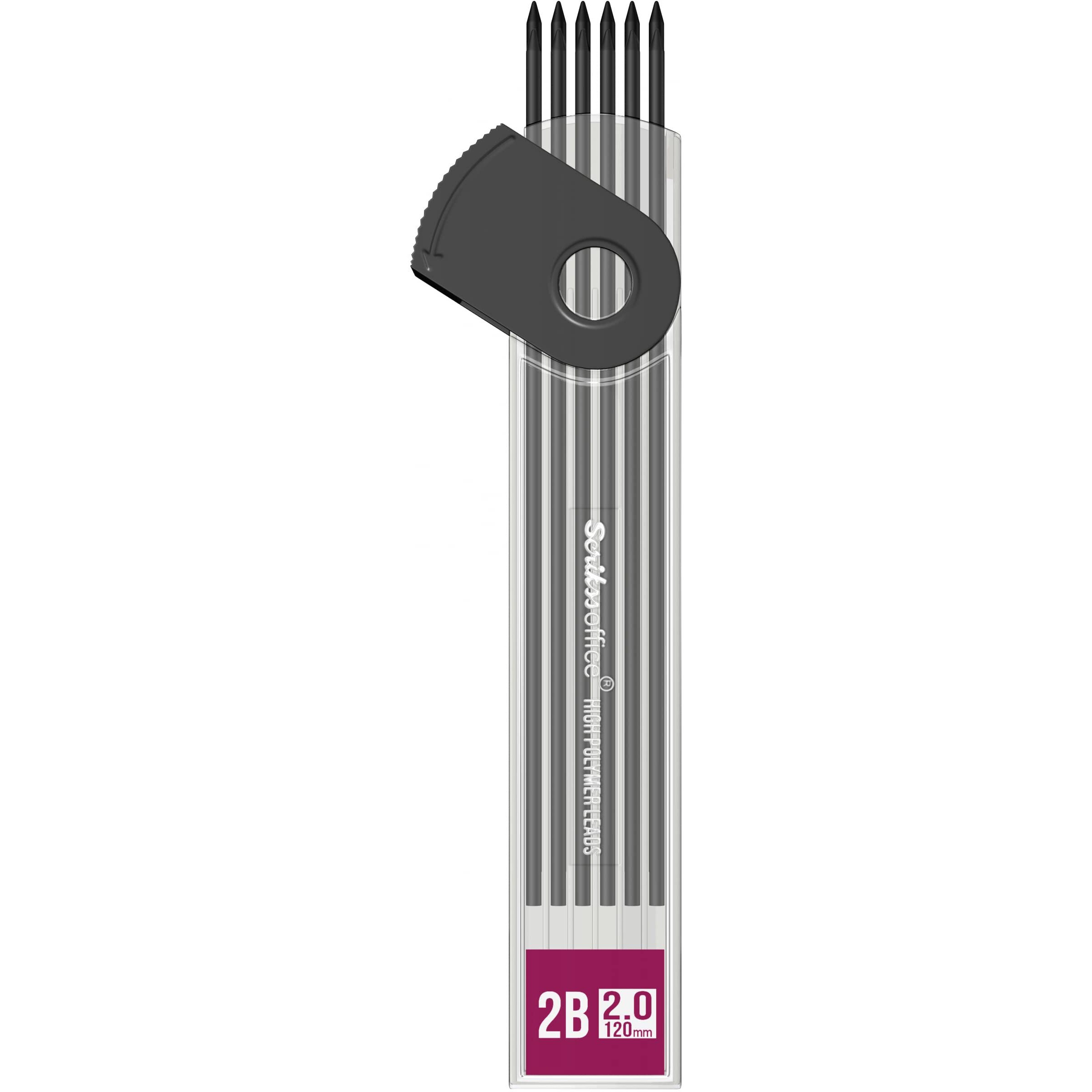 Scrikss 2Mm Pencil Graphite Lead 2B Hardness 12 Leads In 1 Tube
