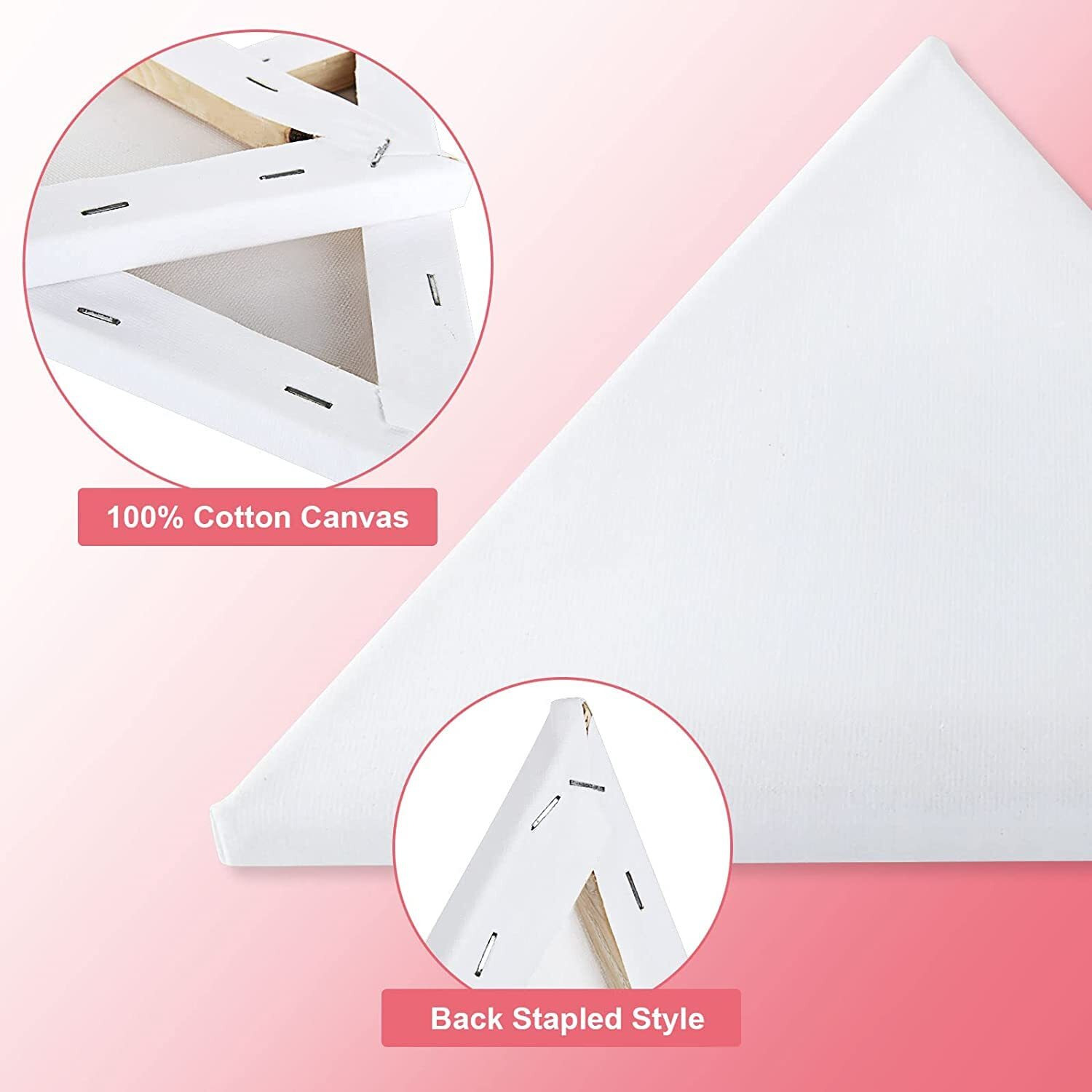 Worison Roy Fine Art 2Pc 10 Oz Primed Cotton Pre Stretched Triangle Canvas Frame Of 8 And 9 Inch