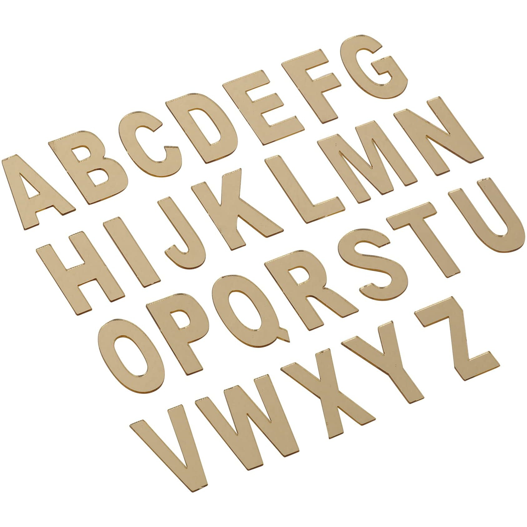 Amazon Brand - Umi Gold Laser Cut Acrylic Mirror Finish Self Adhesive Alphabet Letters And Numbers Stickers Contains 51 Letters And 32 Numbers (Gold)