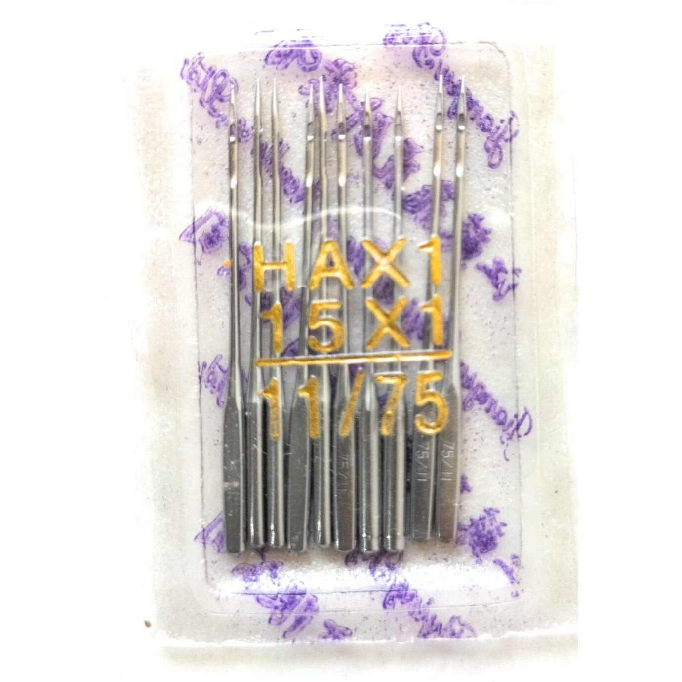 Hookcart 10 Piece Sewing Machine Needles (Size 11 | Hax1-11/75) Needle Type One Side Flat For All Domestic Sewing Machines
