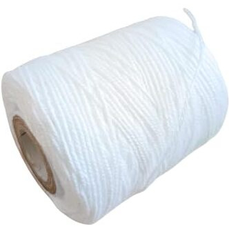 Hookcart 50 Gram Cotton Yarn Thread Roll Unbreakable For Flower Garland Making And Other Crafts, White, Pack Of 3