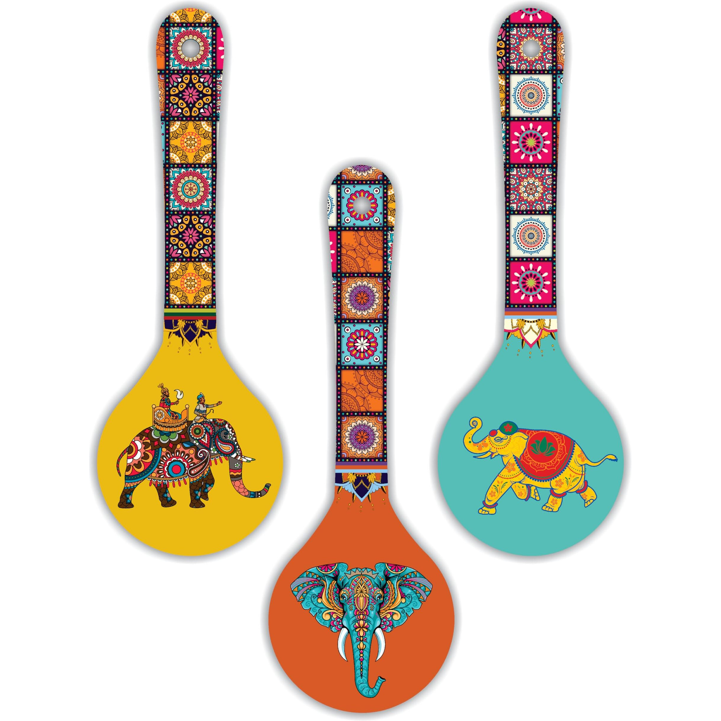 Amazingily Designer Ethnic Elephant Print Wooden Wall Hanging | Decoration Items For Home | Gifts | Hanger Dining Room Artworks Hangings Modern Decor (Spn_08)