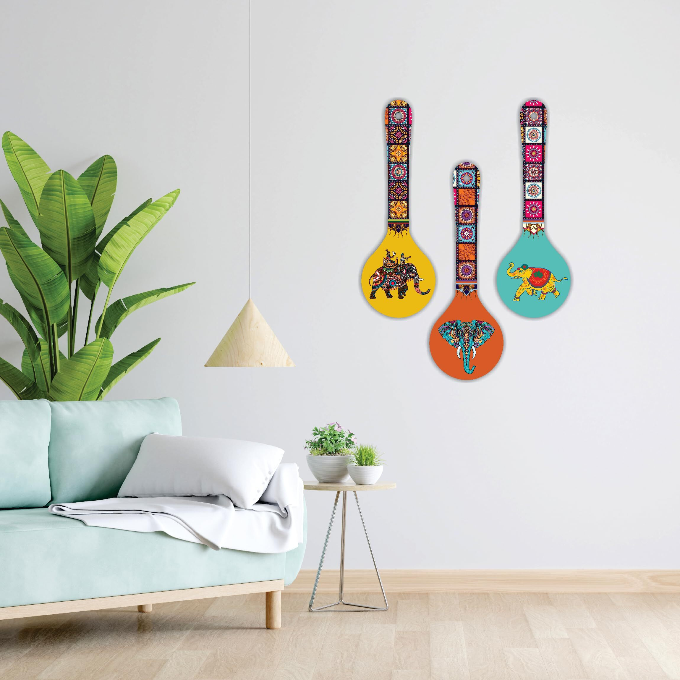 Amazingily Designer Ethnic Elephant Print Wooden Wall Hanging | Decoration Items For Home | Gifts | Hanger Dining Room Artworks Hangings Modern Decor (Spn_08)