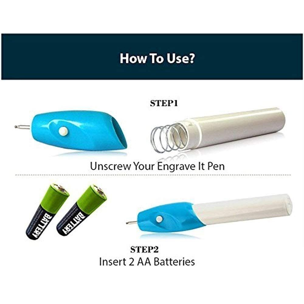 Hookcart Engraving Tool Pen For Metal Plastic Steel Wood Glass With Extra Tool Nib