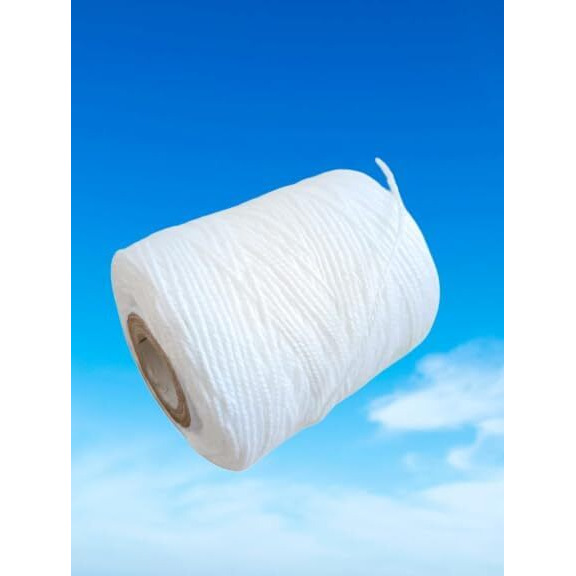 Sorzy 50 Gram Cotton Yarn Thread Roll Unbreakable For Flower Garland Making And Other Crafts, White, Pack Of 5