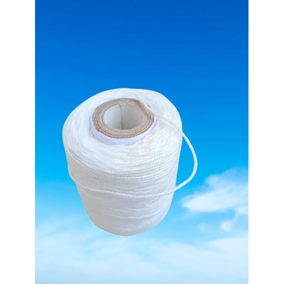 Sorzy 50 Gram Cotton Yarn Thread Roll Unbreakable For Flower Garland Making And Other Crafts, White, Pack Of 5