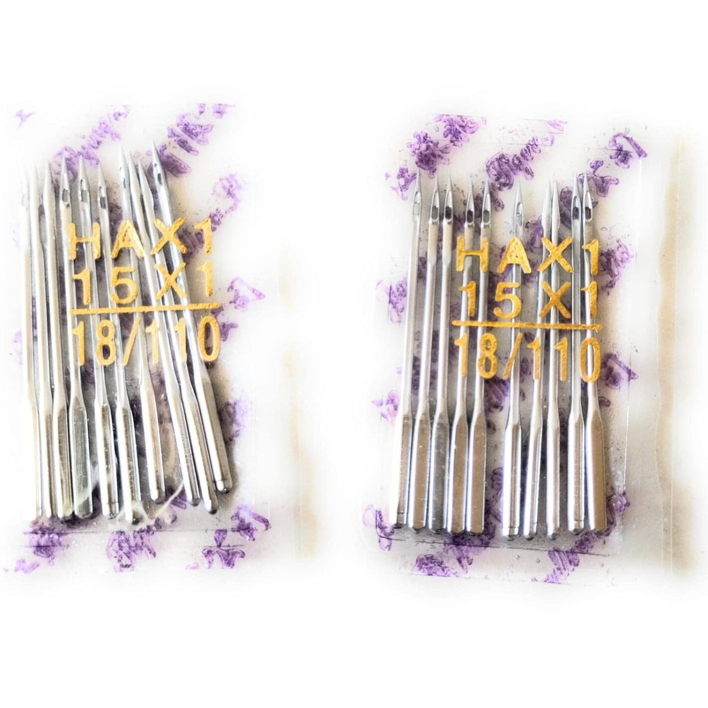Hookcart 20 Pc Sewing Machine Needles For Home Use Sewing Machines (Ha 110/18 Size) Needle Type One Side Flat