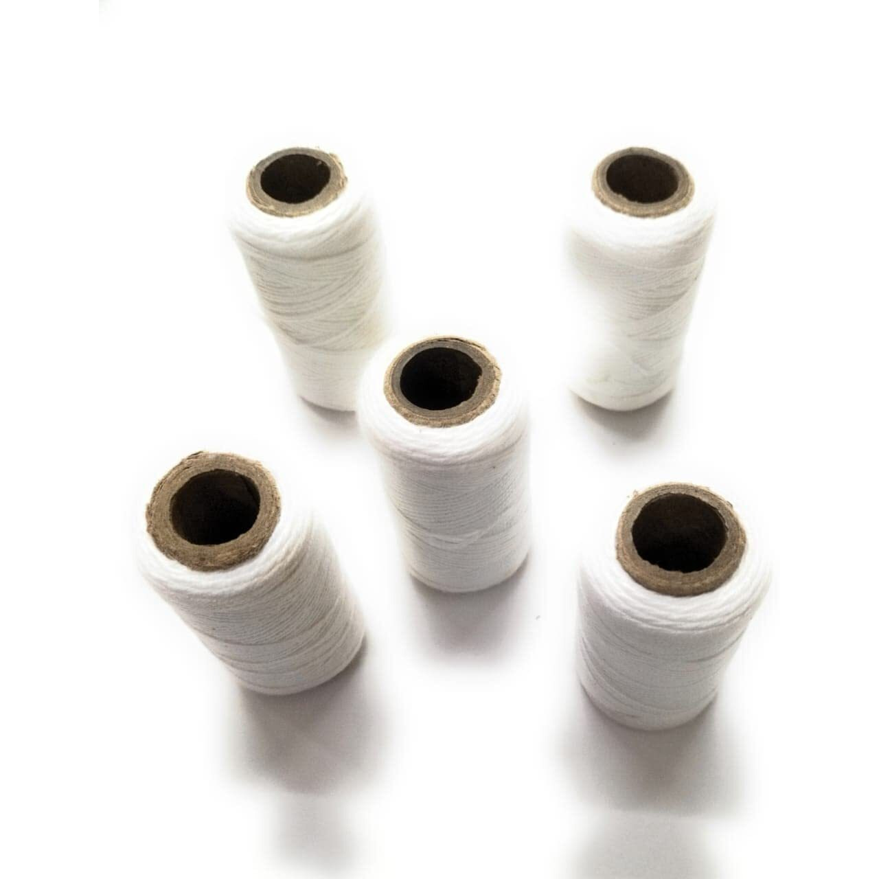 Hookcart Cotton Yarn Thread Unbreakable For Flower Garland Making And Other Crafts, White, Pack Of 5