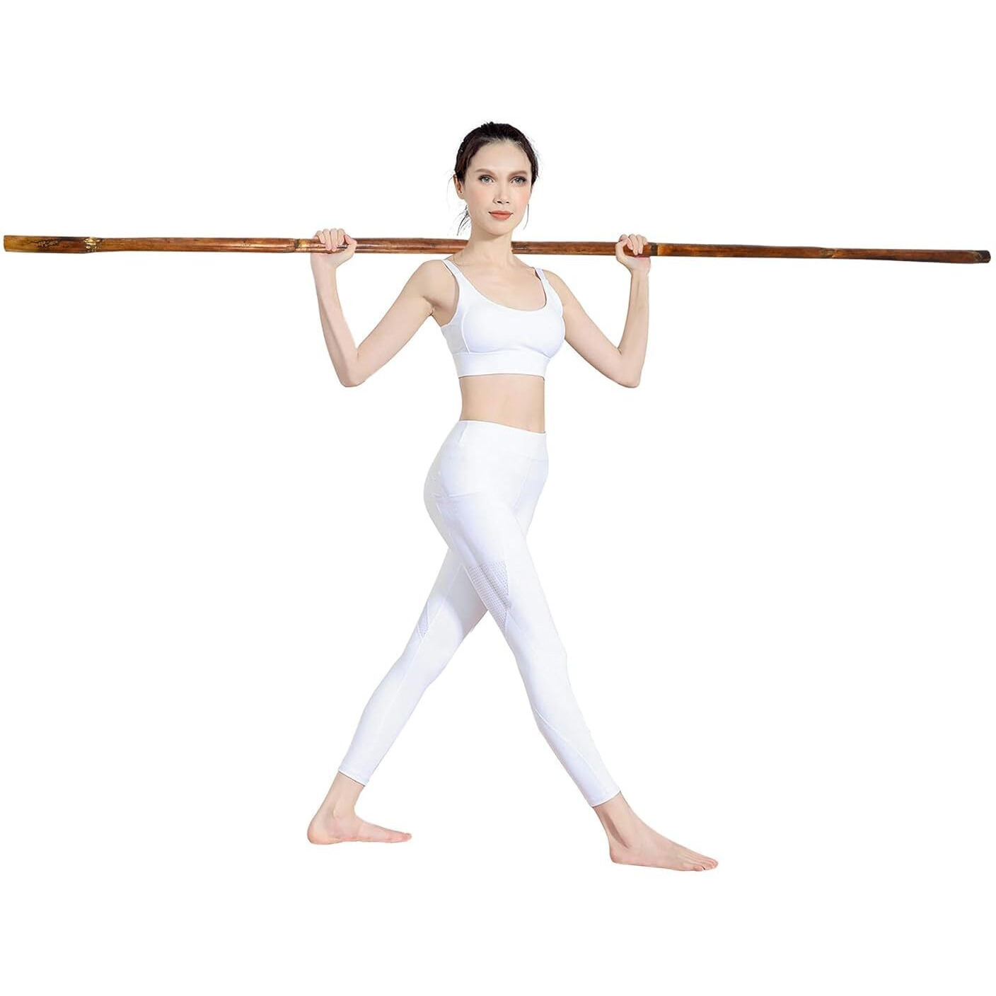Xsource Pranayam Yoga Pol Gym Stick For Exercise Wooden Weight Loss Strength Training Bars Self Defence Gatka Bo Staff 6 Feet And Also Use Martial Arts Light & Flexible Silambam Fitness
