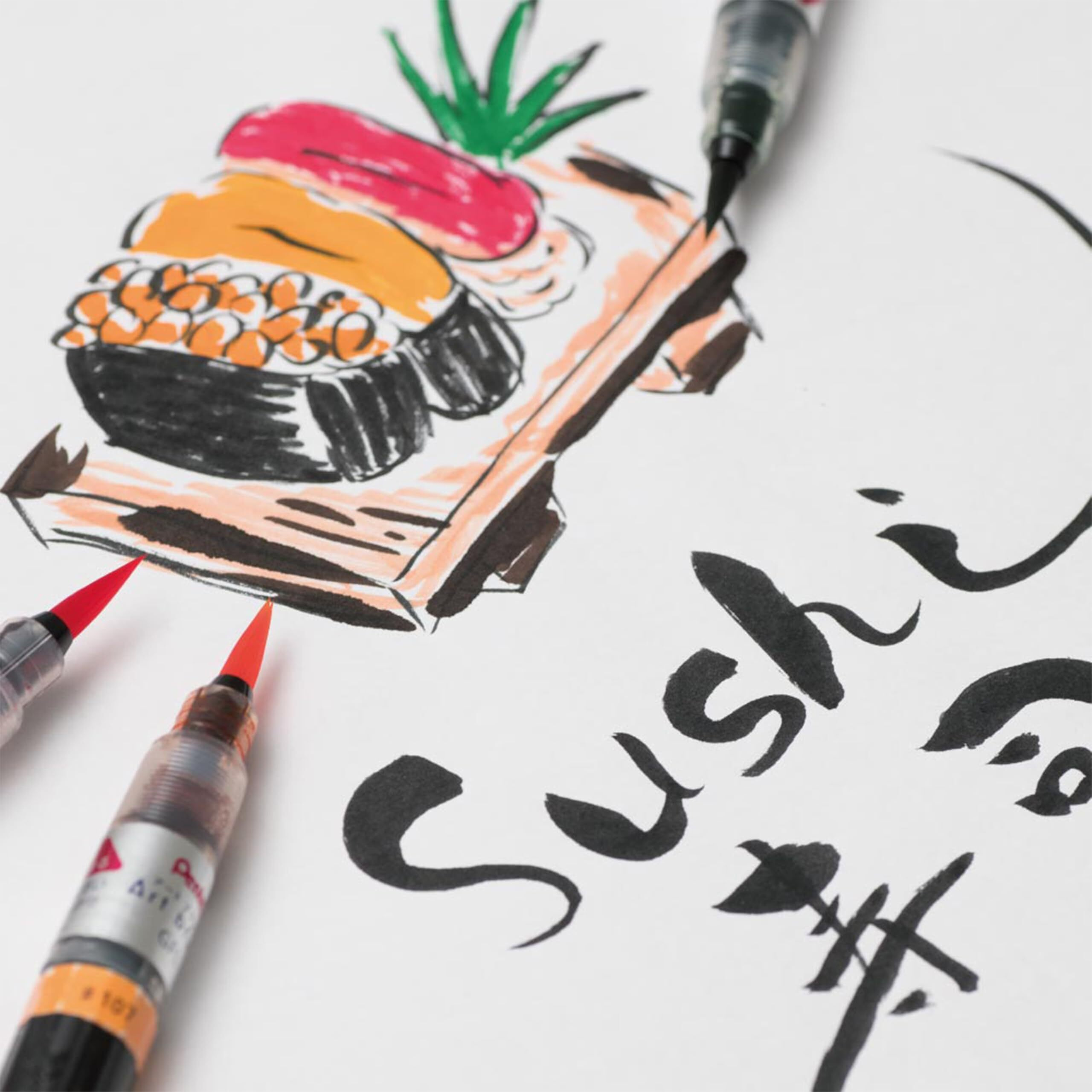 Pentel Arts Xgfl Colour Brush Pen-Pale Orange