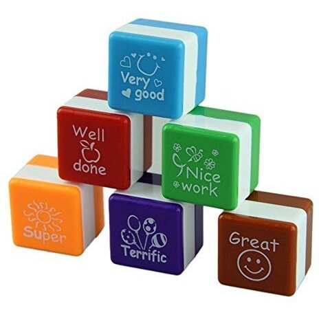 EsKube Motivation Kids Stamp Set Sticker School Scrapbooking Stamp Diy Teachers Self Inking Praise Reward Stamps(Ink Pad Not Included) - Set Of 6 Pcs