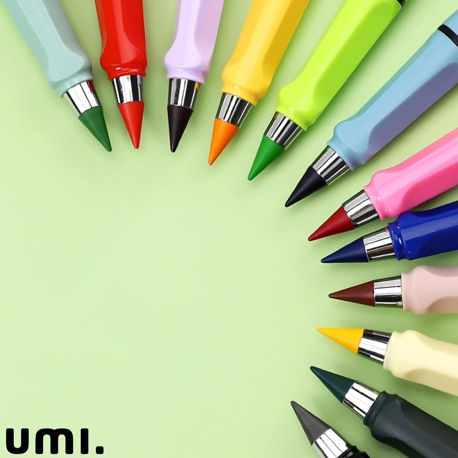 Amazon Brand - Umi Colored Pencils 12Pc, Everlasting Color Pencil With Eraser
