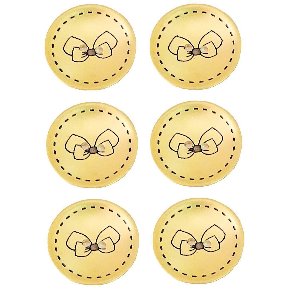 Paushak Boutique Beautiful Golden Black Bow Printed Button For Indian Kurties,Gowns,Party Wears Dresses (Piece Of 5)